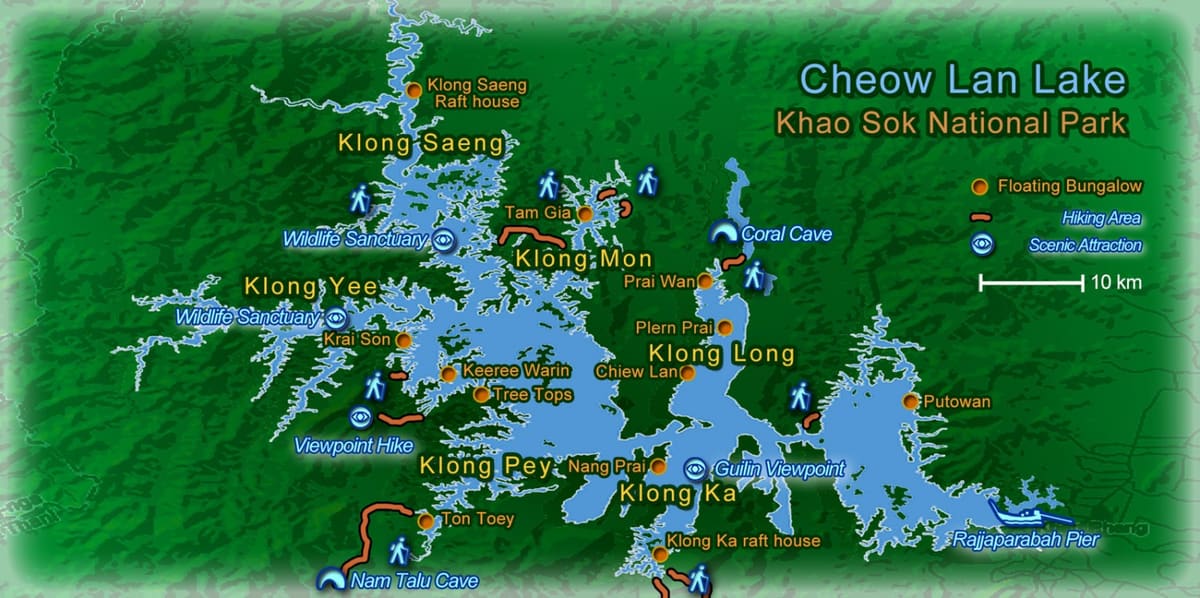 Map of Khao Sok Lake